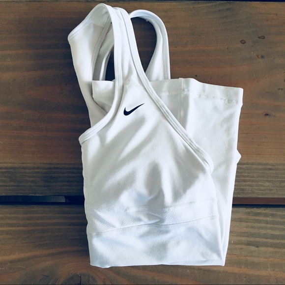 Nike Dri Fit White Tank with Bra - Picture 3 of 3